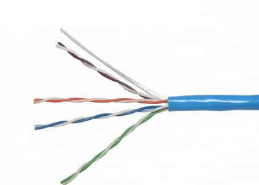 El cable de Lan vestido azul del cobre 4 red de UTP Cat6 de los pares telegrafía los 305m