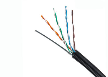Cable aéreo con el mensajero, cable de Cat5e de Ethernet impermeable al aire libre de Cat5e 1000 pies