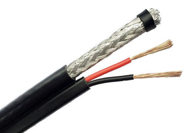 Cobertura de cobre del cable coaxial el 95% de la cámara RG6/U de HD con el alambre de la alimentación del poder
