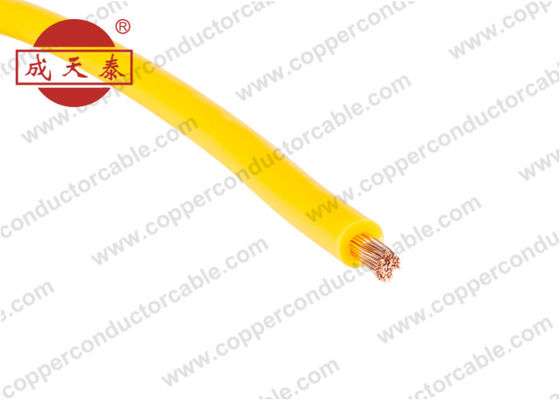 450 / solo color amarillo eléctrico flexible del alambre de cobre de la base 750V